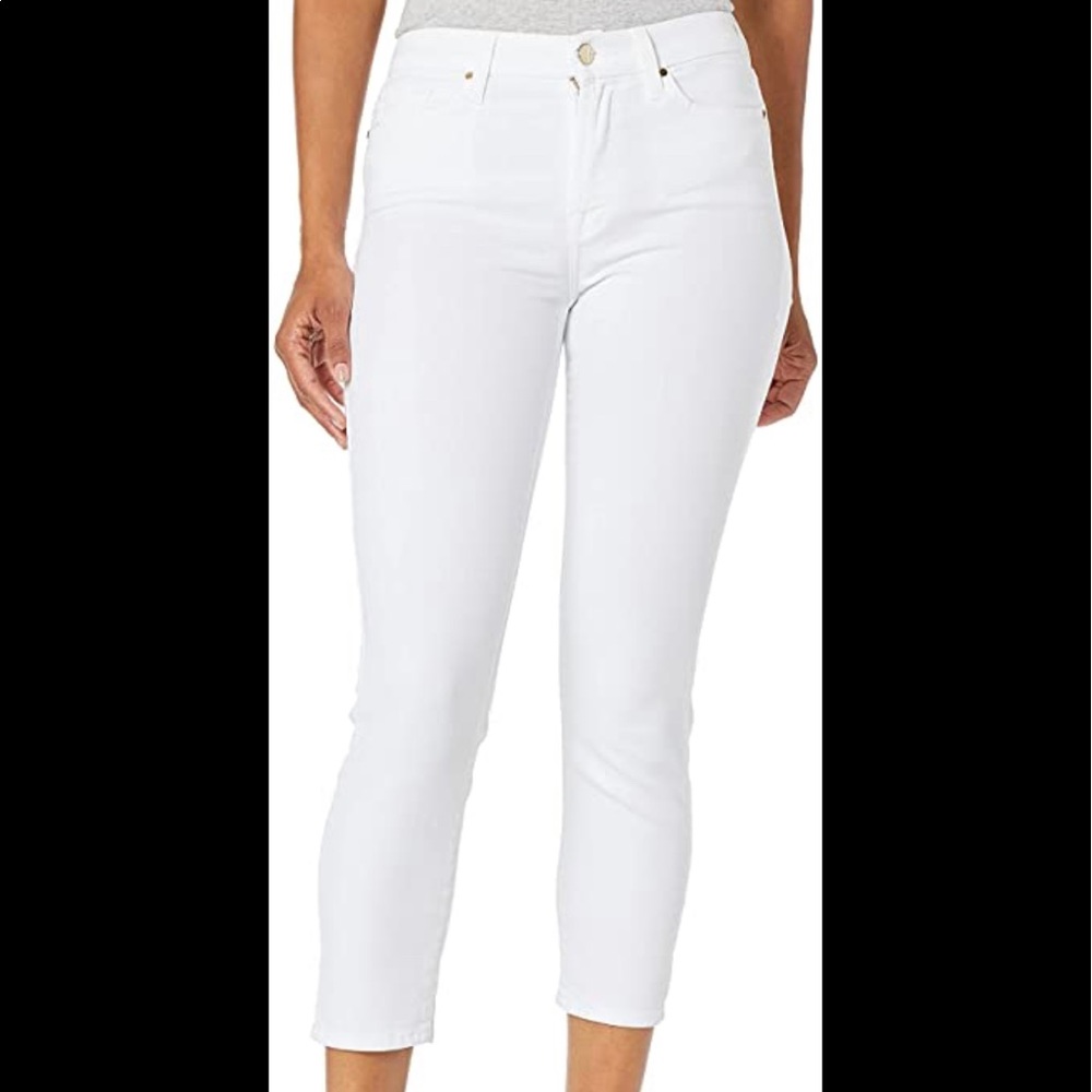 NWT Jen 7(7 for mankind) Cropped Skinny White Jeans SZ 2